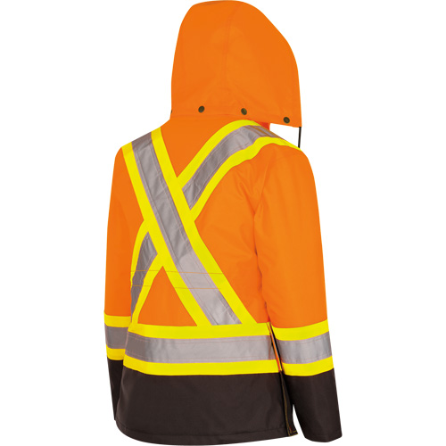 5020BBW Manteau 7 en 1 imperm&eacute;able pour femmes avec capuchon, Polyester/Polyur&eacute;thane, Orange haute visibilit&eacute;, T-petit Infinity Industrial Services Inc.