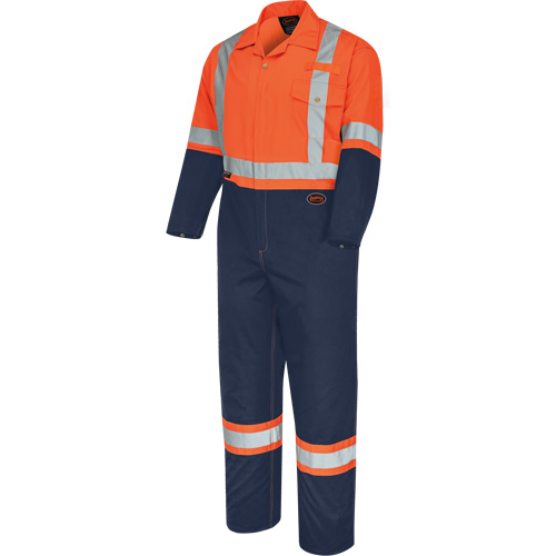 5514BBT 2-Tone Safety Coveralls with Zipper Closure, 40 (Tall), High Visibility Orange/Navy Blue Infinity Industrial Services Inc.