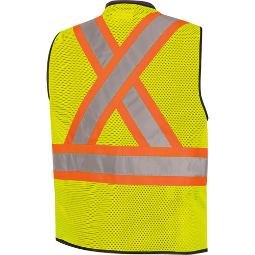 6895 High-Visibility Zip Front Bi-Colour Safety Vest, Black/High Visibility Lime-Yellow, 2X-Large/3X-Large, Polyester Infinity Industrial Services Inc.