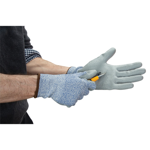 Eco-Friendly Stretch Cut-Resistant Gloves, Size 9, 13 Gauge, Polyurethane Coated, HPPE/RPET Shell, ASTM ANSI Level A2 Infinity Industrial Services Inc.