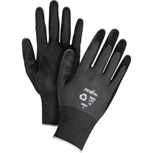 Gants &eacute;cologiques enduits et perm&eacute;ables &agrave; l'air, 8, R&ecirc;vetement Mousse de nitrile, Calibre 21, Enveloppe en Nylon/rPET Infinity Industrial Services Inc.