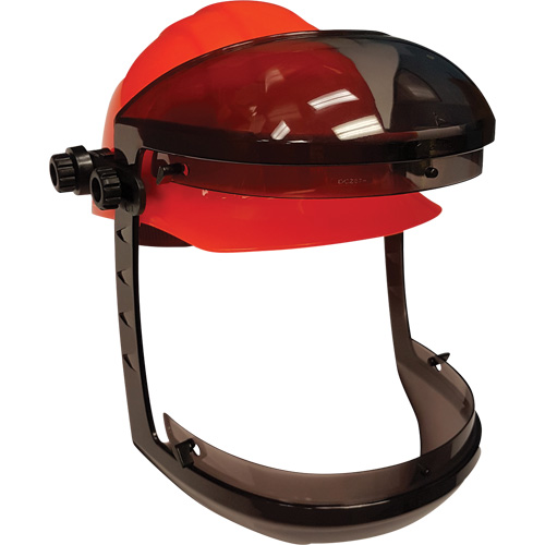 Visi&egrave;re Facetech avec attache pour casques de s&eacute;curit&eacute; &agrave; fentes, Suspension Rochet Infinity Industrial Services Inc.
