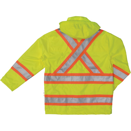 Manteau de s&eacute;curit&eacute; imperm&eacute;able en tissu ind&eacute;chirable Ripstop, Polyester, T-petit, Jaune lime haute visibilit&eacute; Infinity Industrial Services Inc.