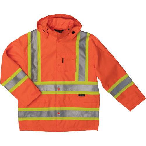 Manteau de s&eacute;curit&eacute; imperm&eacute;able en tissu ind&eacute;chirable Ripstop, Polyester, T-petit, Orange haute visibilit&eacute; Infinity Industrial Services Inc.