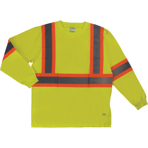 Long Sleeve Safety T-Shirt, Cotton, X-Small, High Visibility Lime-Yellow Infinity Industrial Services Inc.
