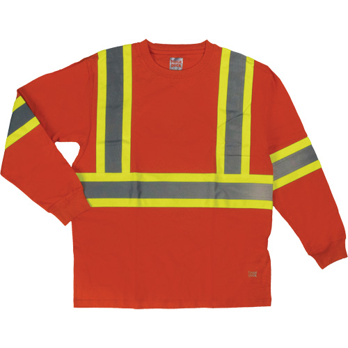 Long Sleeve Safety T-Shirt, Cotton, X-Small, High Visibility Orange Infinity Industrial Services Inc.