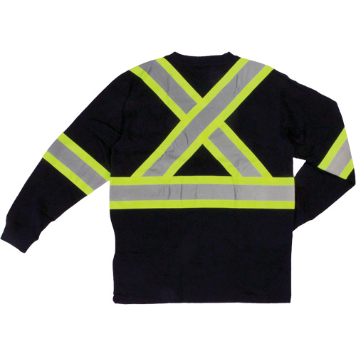 Long Sleeve Safety T-Shirt, Cotton, X-Small, Black Infinity Industrial Services Inc.