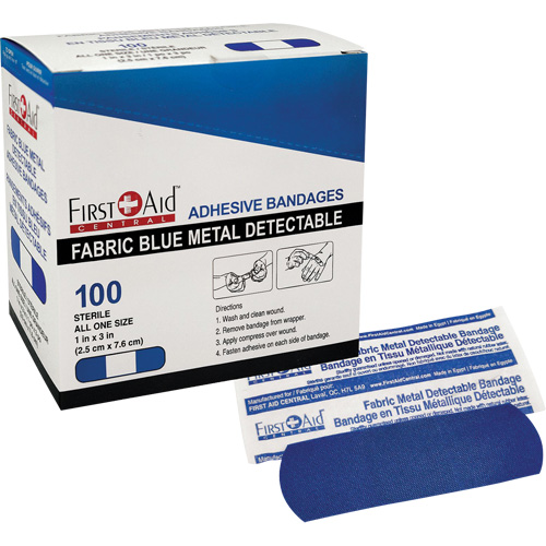 Bandages, Rectangulaire/carr&eacute;e, 3", Tissu d&eacute;tectable, St&eacute;rile Infinity Industrial Services Inc.