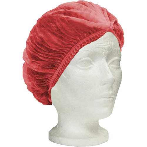 RONCO Care Pleated Bouffant Cap, Polypropylene, 24", Red Infinity Industrial Services Inc.