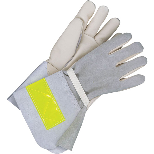 Lined Utility Gloves with 5" Cuff, Grain Cowhide, Size 10 Infinity Industrial Services Inc.