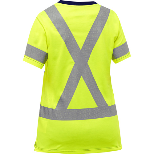 Chemise &agrave; manches courtes et X au dos Bisley pour femmes, Poly-coton, Petit, Jaune lime haute visibilit&eacute; Infinity Industrial Services Inc.