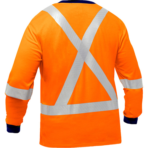 Bisley&reg; X-Back Long Sleeve Shirt, Poly-Cotton, Small, High Visibility Orange Infinity Industrial Services Inc.