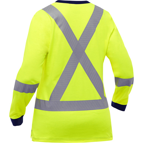 Bisley&reg; Women's X-Back Long Sleeve Shirt, Poly-Cotton, Small, High Visibility Lime-Yellow Infinity Industrial Services Inc.