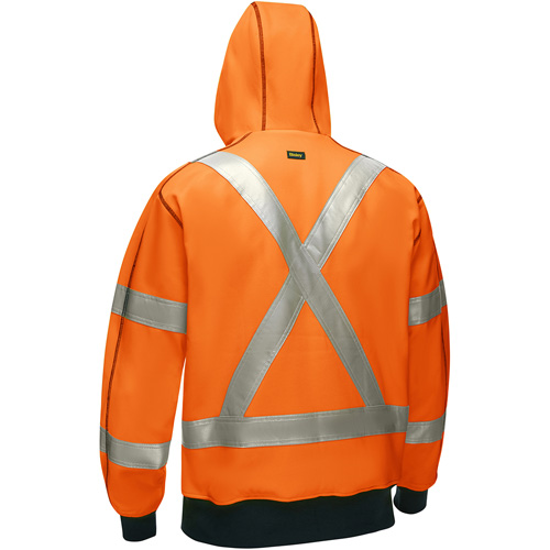 Bisley&reg; X-Back Full Zip Hooded Sweatshirt with Sherpa Lining, 2X-Large, High Visibility Orange Infinity Industrial Services Inc.