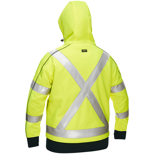 Bisley&reg; X-Back Women's Contoured Full Zip Hooded Sweatshirt with Sherpa Lining, Small, High Visibility Lime-Yellow Infinity Industrial Services Inc.