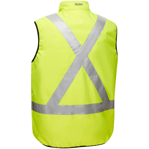Veste bouffante r&eacute;versible avec X au dos Bisley, Jaune lime haute visibilit&eacute;, 2T-Grand, Polyester Infinity Industrial Services Inc.