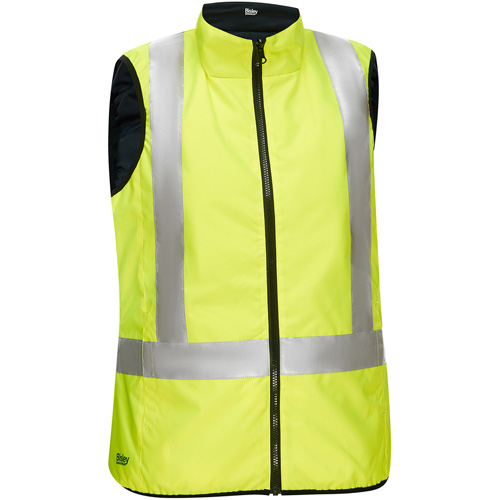 Veste bouffante, enveloppante et r&eacute;versible avec X au dos Bisley pour femmes, Jaune lime haute visibilit&eacute;, Petit, Polyester Infinity Industrial Services Inc.