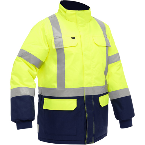 Bisley&reg; X-Back Extreme Cold Jacket with Navy Bottom, Polyester, High Visibility Lime-Yellow, Small Infinity Industrial Services Inc.