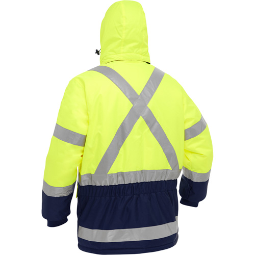 Bisley&reg; X-Back Extreme Cold Jacket with Navy Bottom, Polyester, High Visibility Lime-Yellow, Small Infinity Industrial Services Inc.