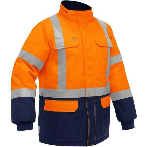 Bisley&reg; X-Back Extreme Cold Jacket with Navy Bottom, Polyester, High Visibility Orange, Medium Infinity Industrial Services Inc.