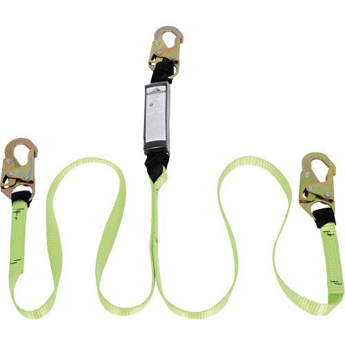 SA-54000-6 Shock Absorbing Lanyard, 6', Snap Hook Center, Snap Hook Leg Ends, Polyester Infinity Industrial Services Inc.
