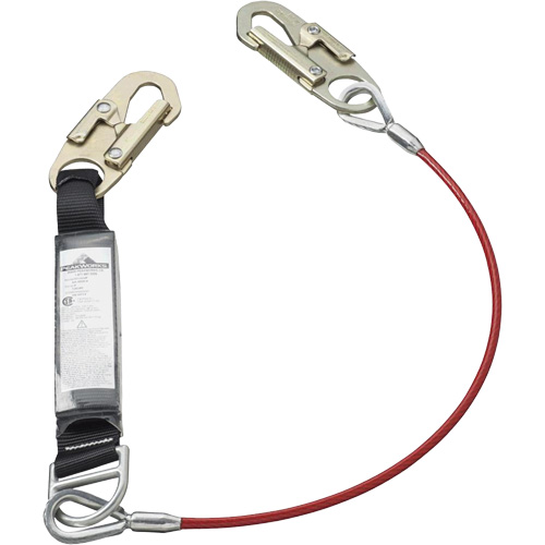 SA-5500-6 Shock Absorbing Lanyard, 6', Snap Hook Center, Snap Hook Leg Ends, Galvanized Steel Infinity Industrial Services Inc.