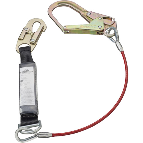SA-5502-6 Shock Absorbing Lanyard, 6', Form Hook Center, Snap Hook Leg Ends, Galvanized Steel Infinity Industrial Services Inc.