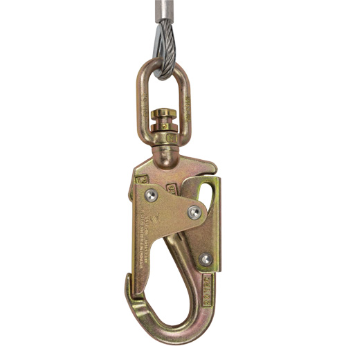 SRL-73302-20LE Cordage de s&eacute;curit&eacute; autor&eacute;tractable, 20', Acier galvanis&eacute;, Pivotant Infinity Industrial Services Inc.