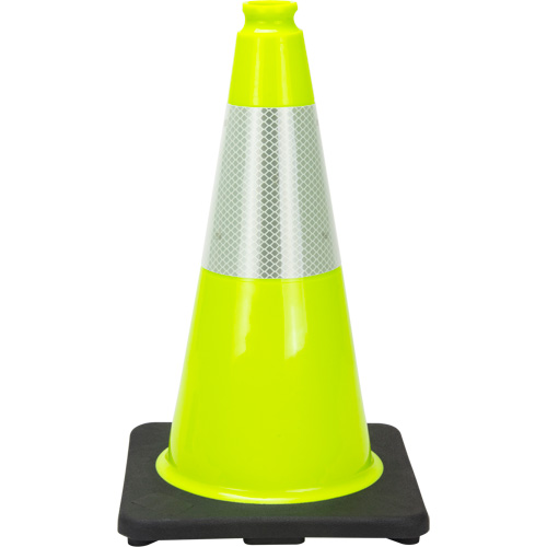 Premium Traffic Cone, 18", Lime Green, 6" Reflective Collar(s) Infinity Industrial Services Inc.