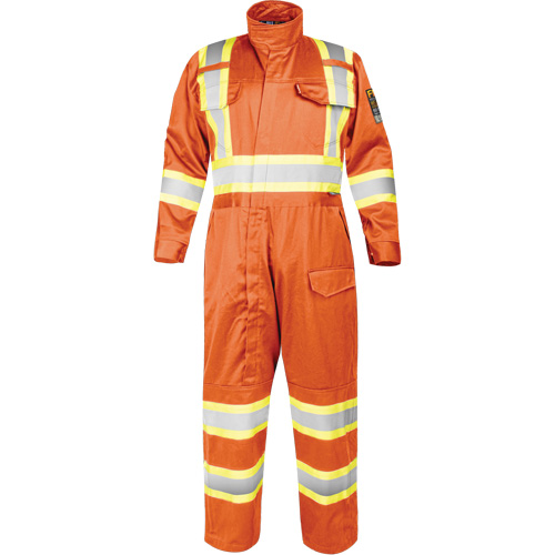 Fire-Resistant Coverall with High-Visibility Bands, Size Small, Orange Infinity Industrial Services Inc.