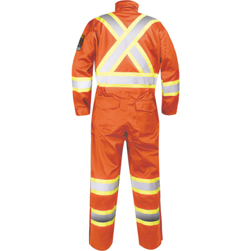 Fire-Resistant Coverall with High-Visibility Bands, Size Small, Orange Infinity Industrial Services Inc.