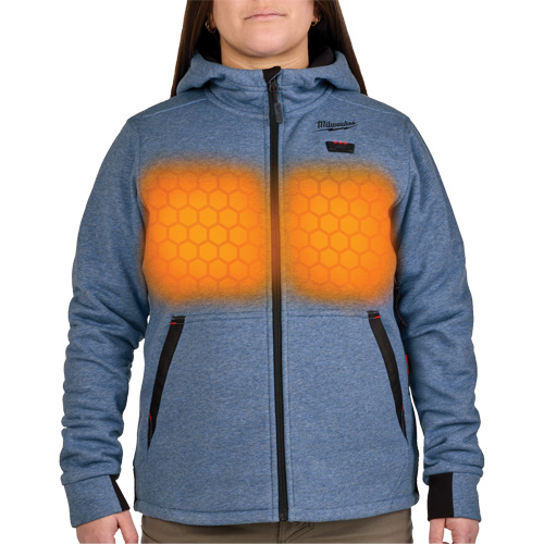 M12 Heated Hoodie with Battery, Women's, Large, Blue, Poly-Cotton Infinity Industrial Services Inc.