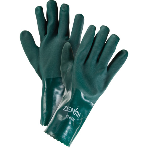 Double Dipped Green Gloves, 12" L, PVC, Cotton Jersey Inner Lining, 70-mil Infinity Industrial Services Inc.