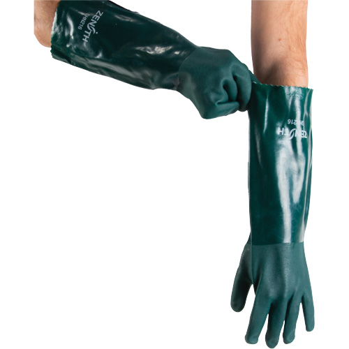 Double Dipped Green Gloves, 18" L, PVC, Cotton Jersey Inner Lining, 70-mil Infinity Industrial Services Inc.