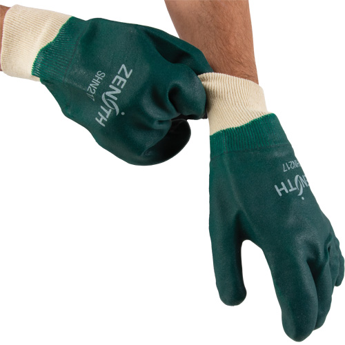Double Dipped Green Gloves, 10" L, PVC, Cotton Jersey Inner Lining, 70-mil Infinity Industrial Services Inc.