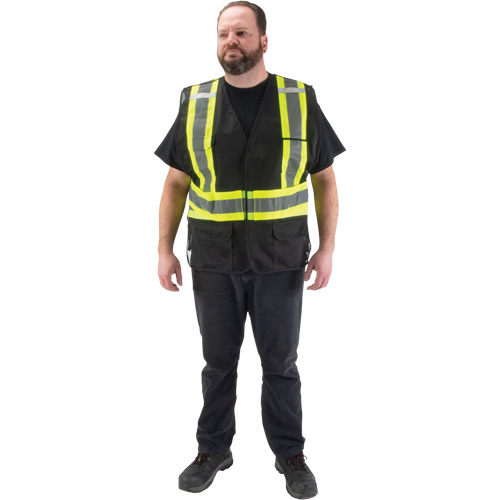 Veste d'arpenteur conforme aux normes de la CSA, Noir, Moyen, Polyester Infinity Industrial Services Inc.