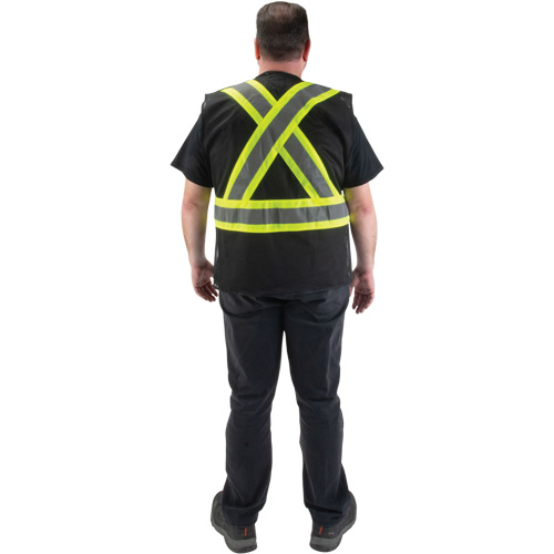 Veste d'arpenteur conforme aux normes de la CSA, Noir, Moyen, Polyester Infinity Industrial Services Inc.