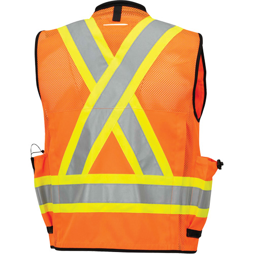 6680 Veste d'arpenteur antimicrobienne haute visibilit&eacute; avec dos en maille, Orange haute visibilit&eacute;, Petit, Polyester Infinity Industrial Services Inc.