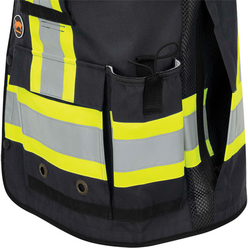 6679 High-Visibility Antimicrobial Mesh-Back Surveyor Vest, Black, Small, Polyester Infinity Industrial Services Inc.