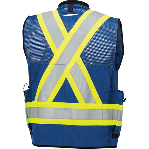 6681 High-Visibility Antimicrobial Mesh-Back Surveyor Vest, Royal Blue, Small, Polyester Infinity Industrial Services Inc.
