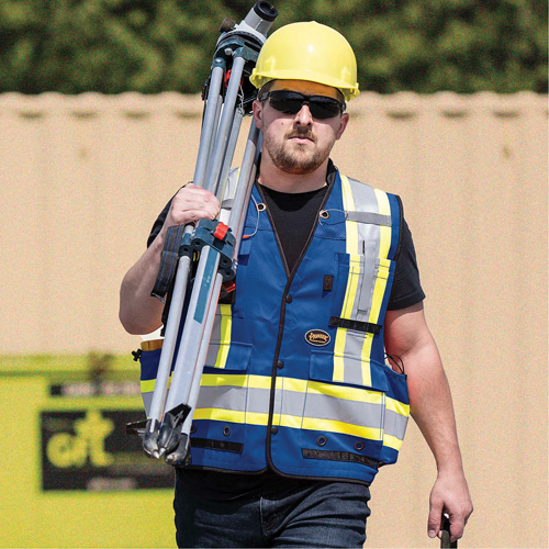 6681 High-Visibility Antimicrobial Mesh-Back Surveyor Vest, Royal Blue, Small, Polyester Infinity Industrial Services Inc.
