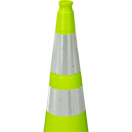 Premium Traffic Cone, 36", Lime Green, 4" & 6" Reflective Collar(s) Infinity Industrial Services Inc.