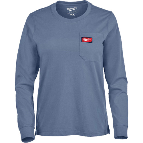 GRIDIRON Long Sleeve Pocket T-Shirt, Women's, X-Small, Blue Infinity Industrial Services Inc.