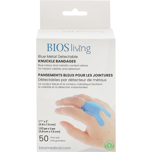 Blue Bandages, Knuckle, 3", Fabric Metal Detectable, Sterile Infinity Industrial Services Inc.