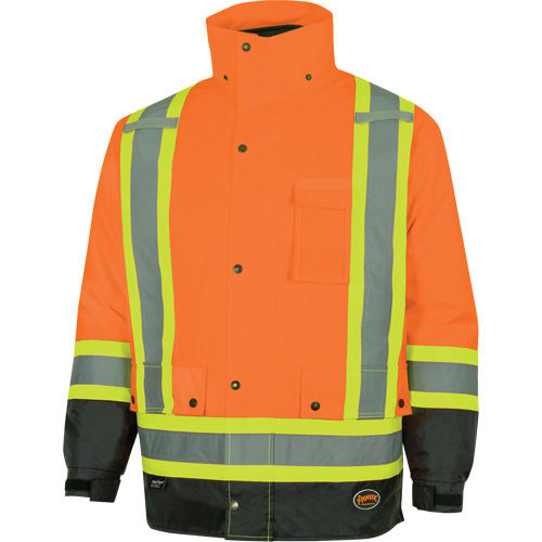 Parka de s&eacute;curit&eacute; d'hiver imperm&eacute;able 7-en-1 5056 Pioneer Yukon, Polyester, Noir/Orange haute visibilit&eacute;, T-petit Infinity Industrial Services Inc.