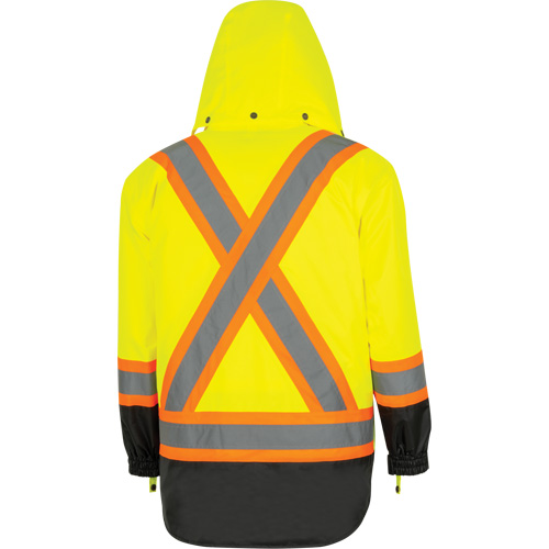 5057 Pioneer&reg; Yukon 7-in-1 Waterproof Winter Safety Parka, Polyester, Black/High Visibility Lime-Yellow, X-Small Infinity Industrial Services Inc.