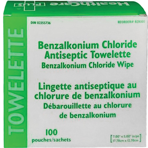 BZK Benzalkonium Chloride Towelette, Towelette, Antiseptic Infinity Industrial Services Inc.