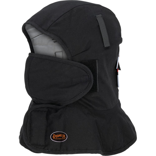Pioneer 765A Flame-Resistant Quilted Hard Hat Liner with Long Neck & Detachable Mouthpiece, Black/Grey, Cotton/FR-Tech&reg;/Modacrylic/Nylon Infinity Industrial Services Inc.