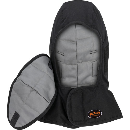 Pioneer 765A Flame-Resistant Quilted Hard Hat Liner with Long Neck & Detachable Mouthpiece, Black/Grey, Cotton/FR-Tech&reg;/Modacrylic/Nylon Infinity Industrial Services Inc.