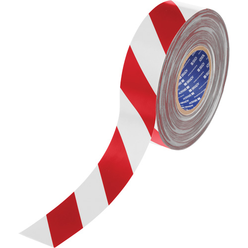 Ruban de marquage pour plancher ToughStripe Max, 2" x 100', Polyester, Rouge et blanc Infinity Industrial Services Inc.